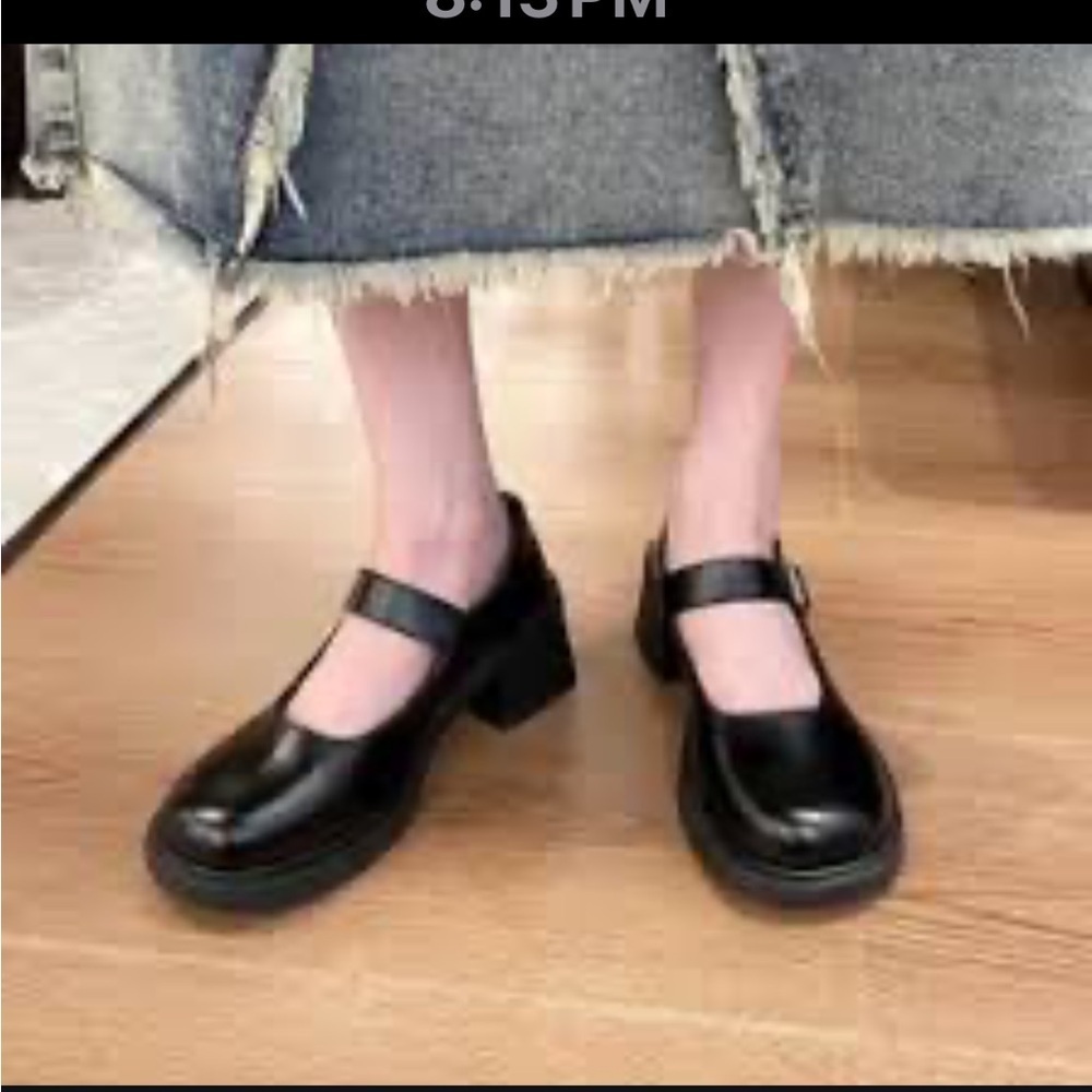 Sungtin Mary Jane Buckle Chunky Platform  Edgy Dress Mid Heel EU 41 US 10.5